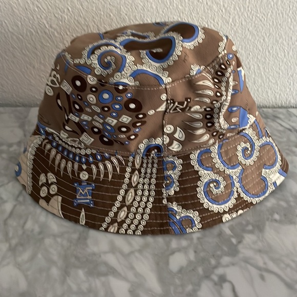 Emilio Pucci Brown and Blue Printed Bucket Hat - Picture 3 of 9